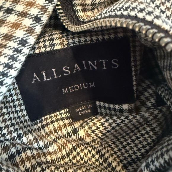 All Saints Black and Brown Plaid Jacket - Picture 3 of 4